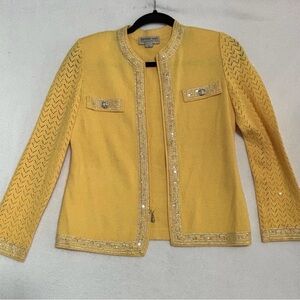Tiffany Knit Yellow Beaded Jacket